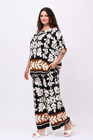 Completo viscosa maxi fiore - Nero