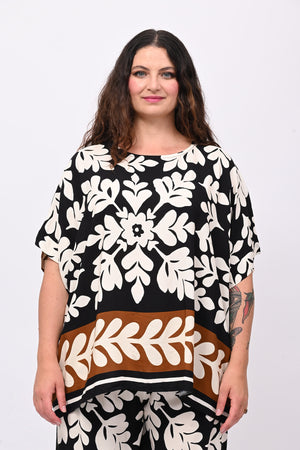 Completo viscosa maxi fiore - Nero