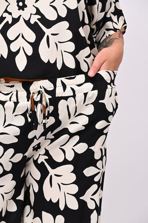 Completo viscosa maxi fiore - Nero