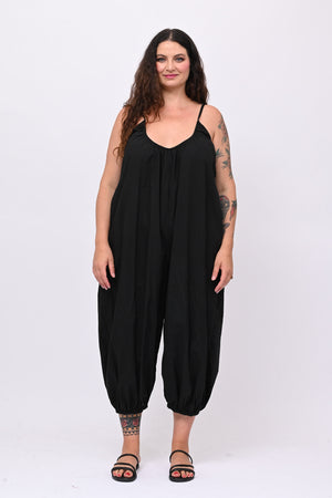 Jumpsuit over cotone - Nero