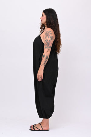 Jumpsuit over cotone - Nero