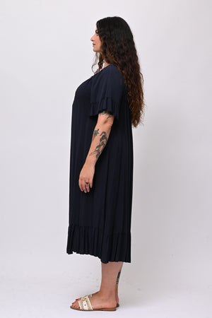 Abito scollo carmen - Blu