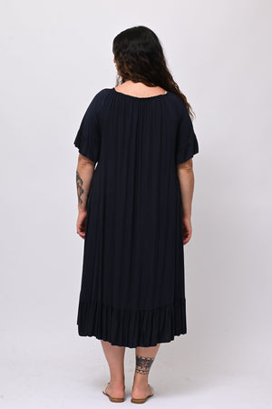 Abito scollo carmen - Blu