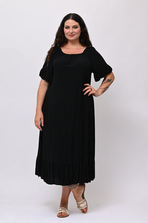 Abito scollo carmen - Nero