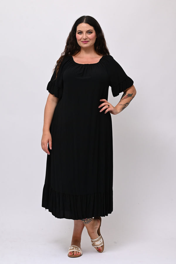 Abito scollo carmen - Nero