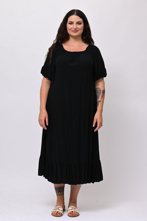 Abito scollo carmen - Nero