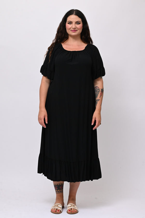 Abito scollo carmen - Nero