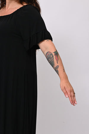 Abito scollo carmen - Nero