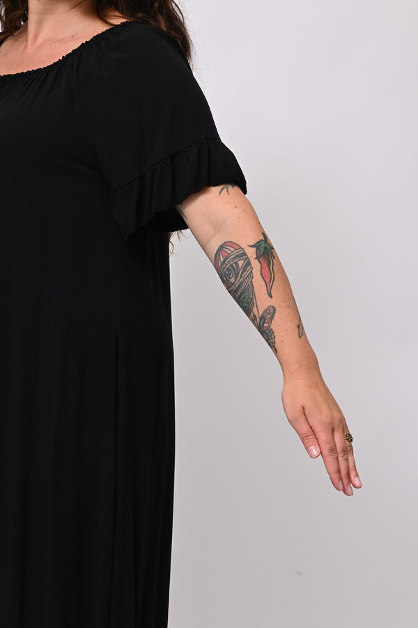 Abito scollo carmen - Nero