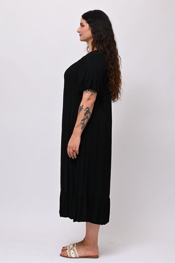 Abito scollo carmen - Nero