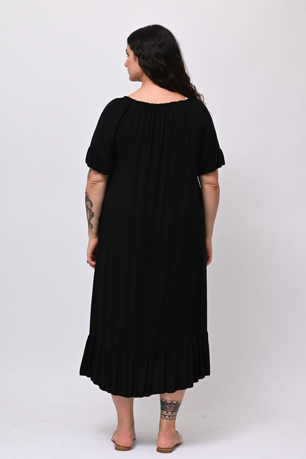 Abito scollo carmen - Nero