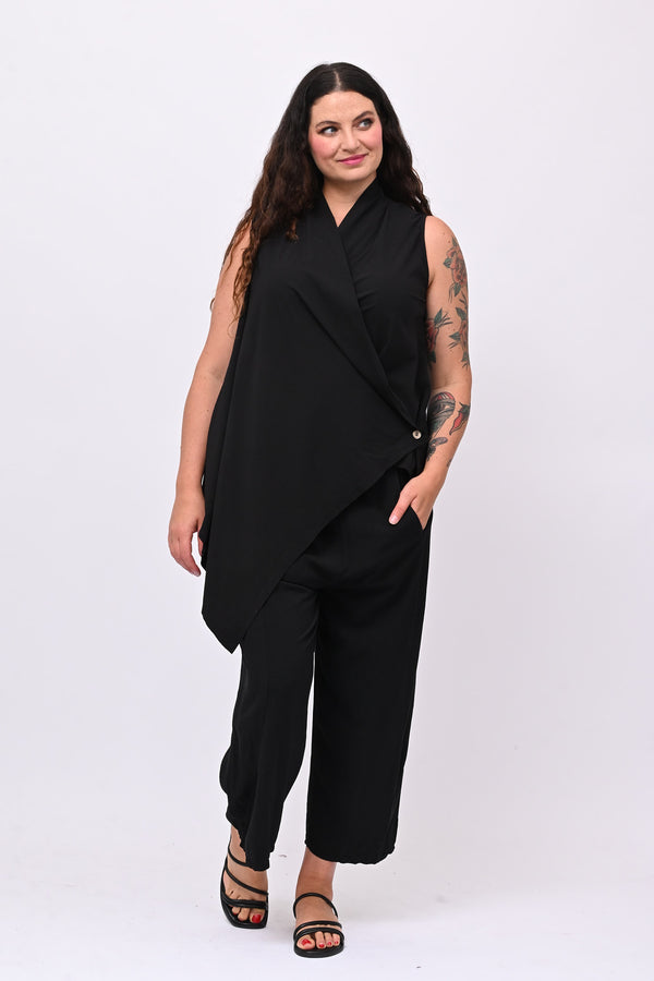 Gilet bengalina incrocio - Nero