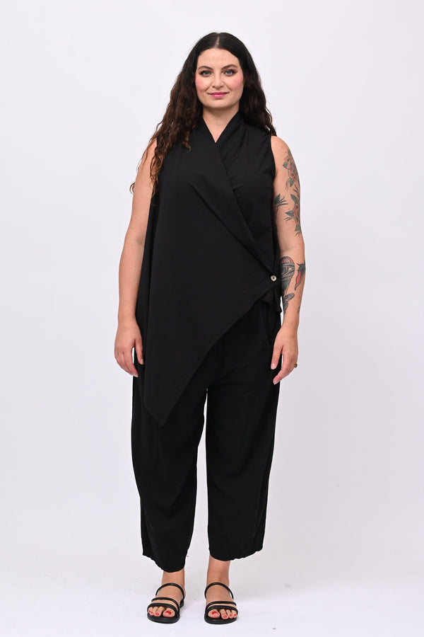 Gilet bengalina incrocio - Nero