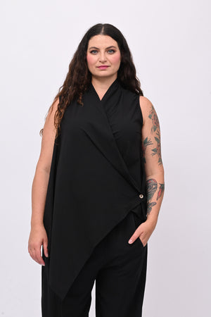 Gilet bengalina incrocio - Nero