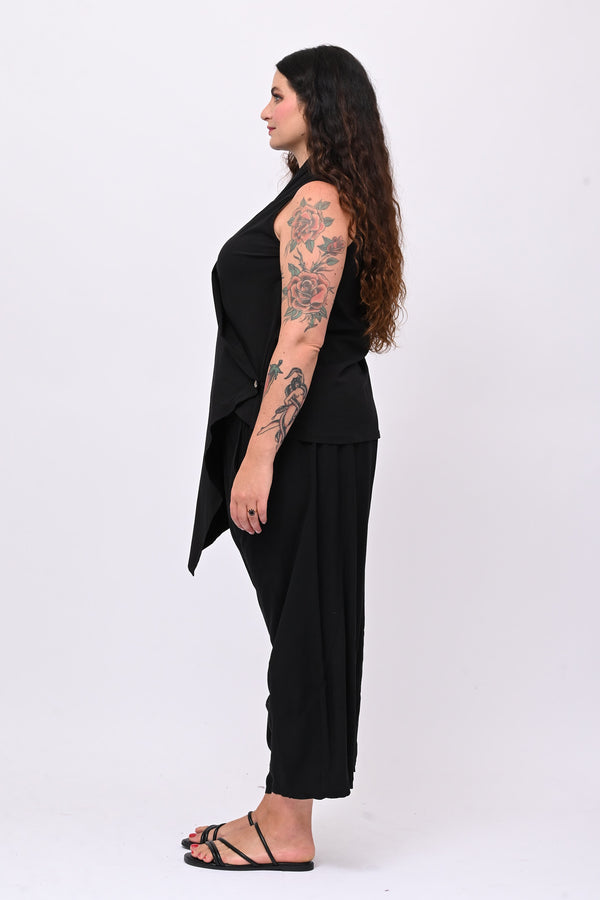 Gilet bengalina incrocio - Nero