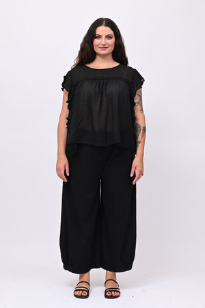 Maglia rouches nappine - Nero