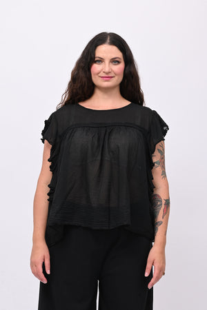 Maglia rouches nappine - Nero