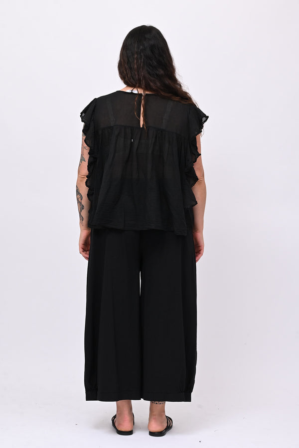 Maglia rouches nappine - Nero