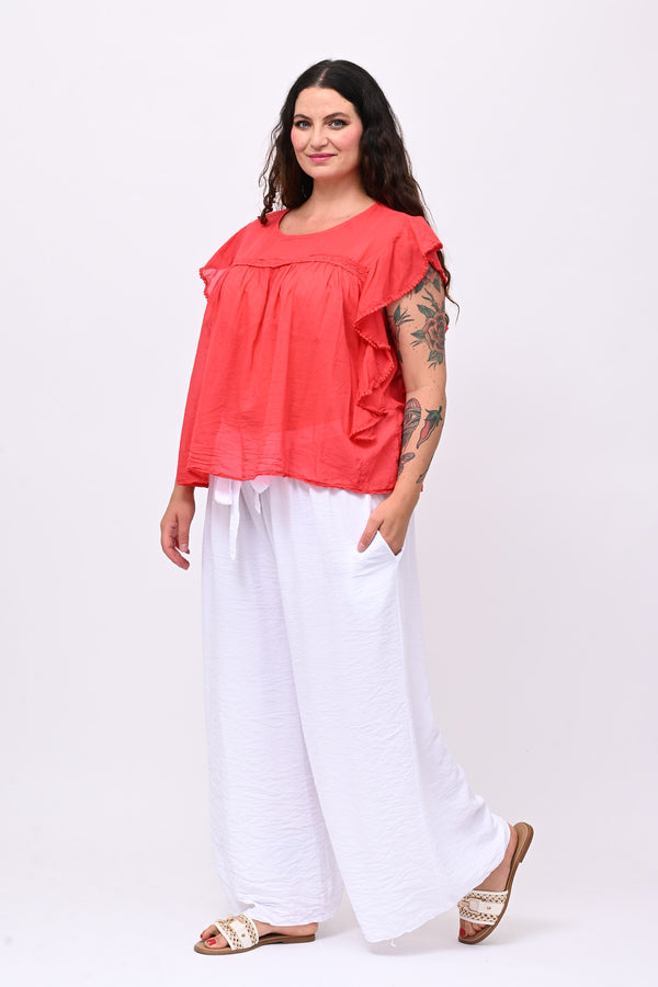 Maglia rouches nappine - Rosso