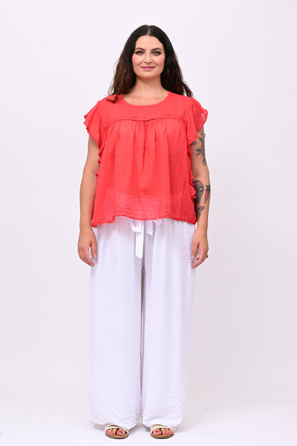 Maglia rouches nappine - Rosso