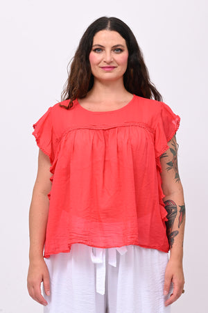 Maglia rouches nappine - Rosso