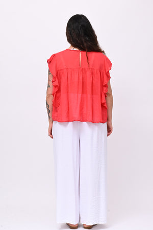 Maglia rouches nappine - Rosso