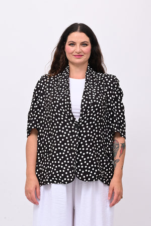 Giacca viscosa pois - Nero