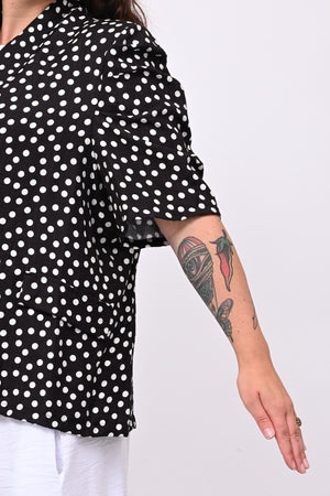 Giacca viscosa pois - Nero