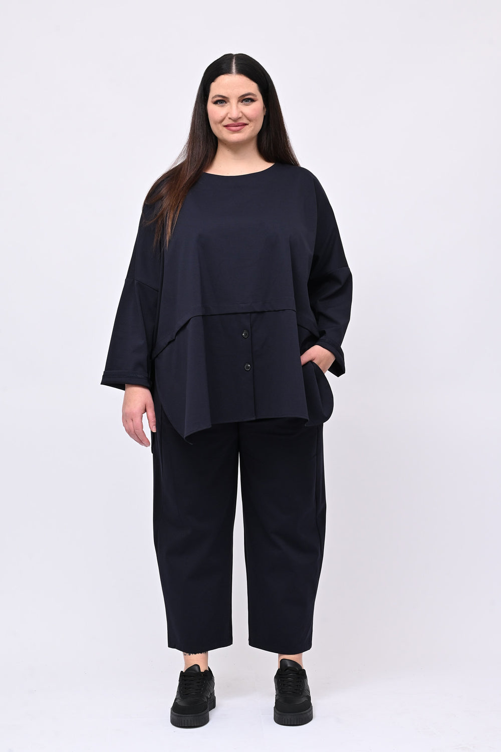 Completo over bottoni - Blu