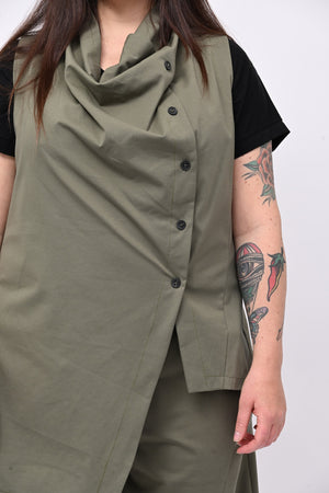 Completo gilet bottoni - Verde militare