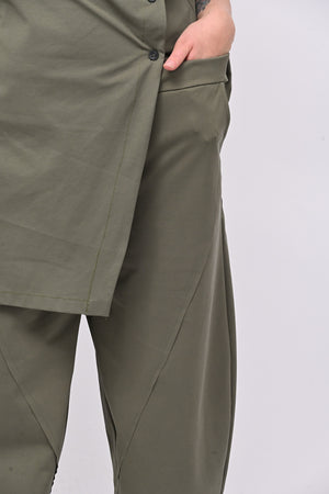 Completo gilet bottoni - Verde militare