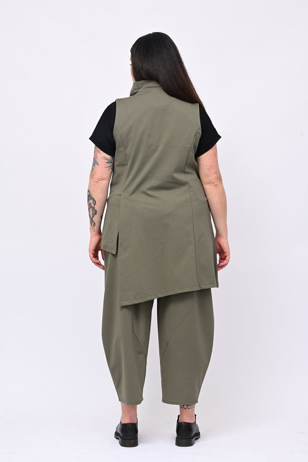 Completo gilet bottoni - Verde militare