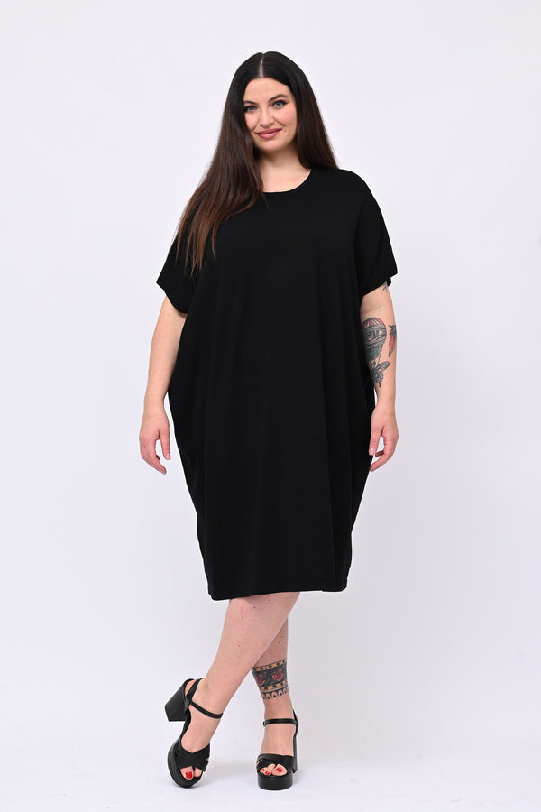 Abito sacchetto viscosa - Nero