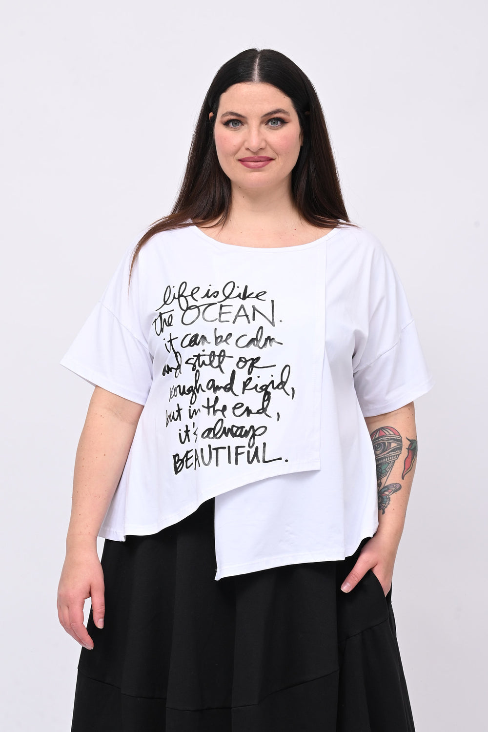 T-shirt pannello scritte - Bianco