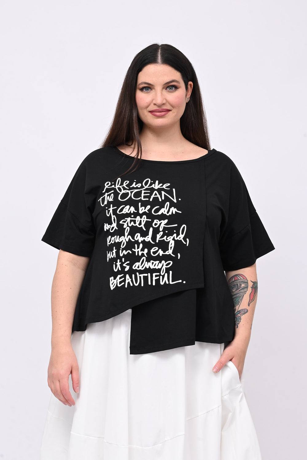 T-shirt pannello scritte - Nero
