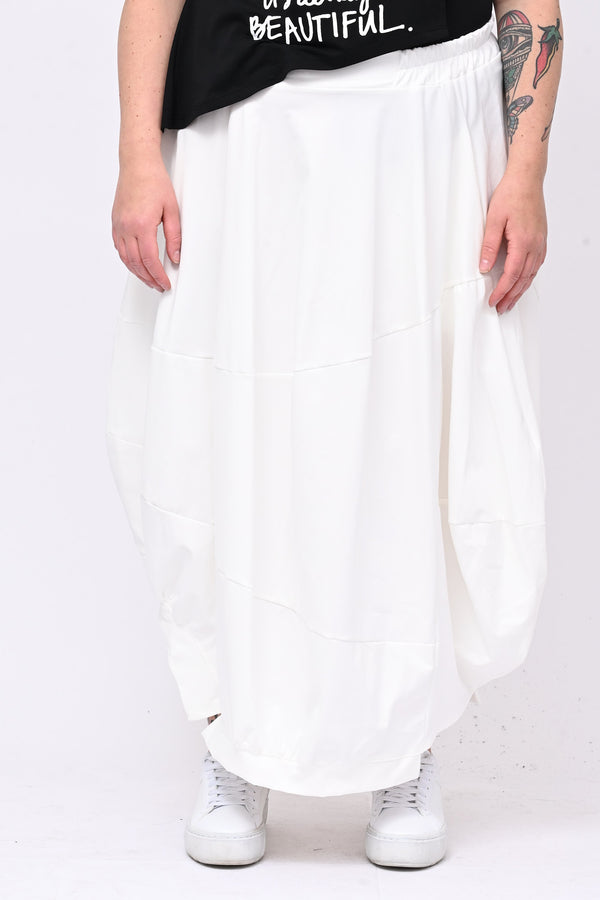 Gonna ovetto stondata - Bianco