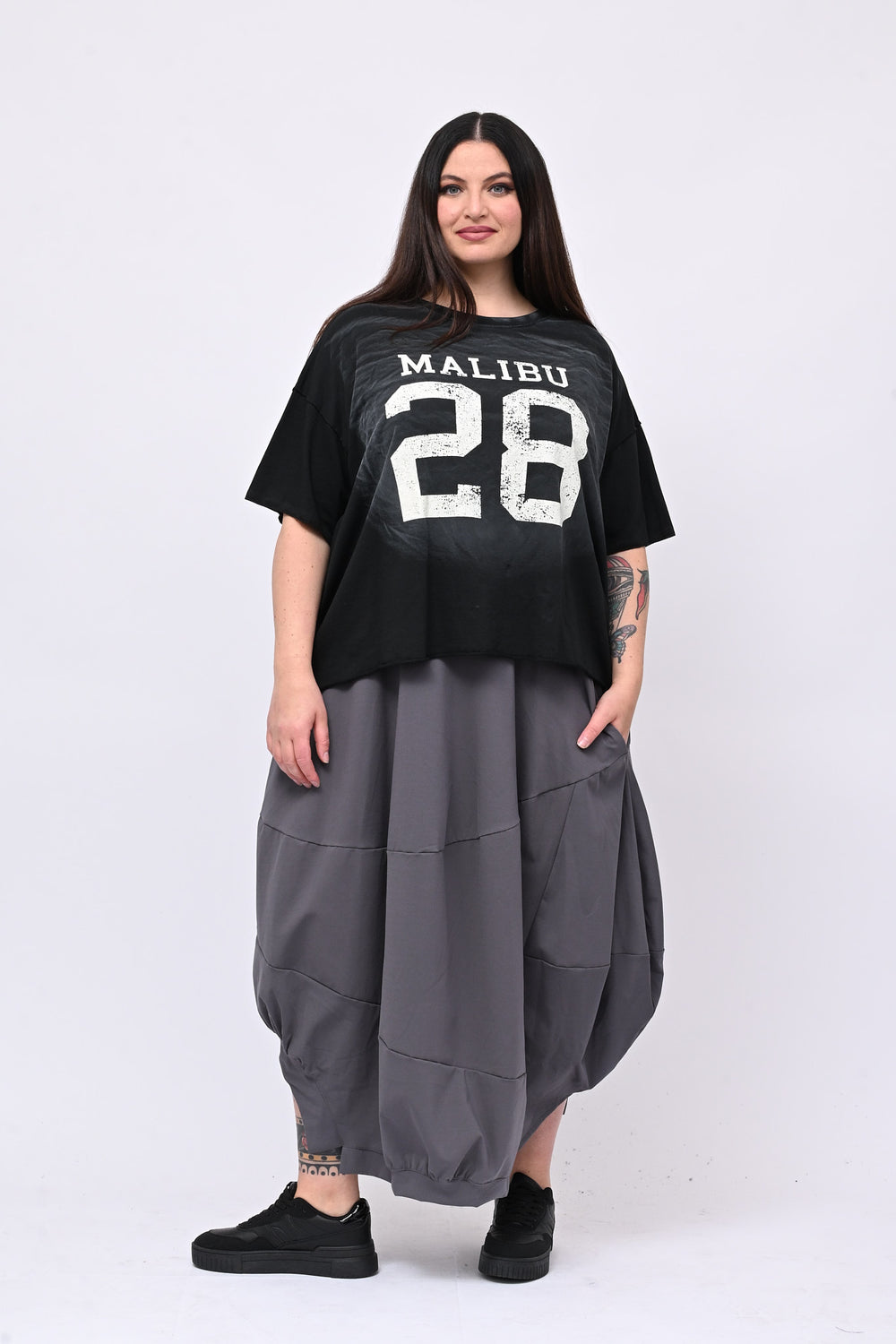 Gonna ovetto stondata - Grigio