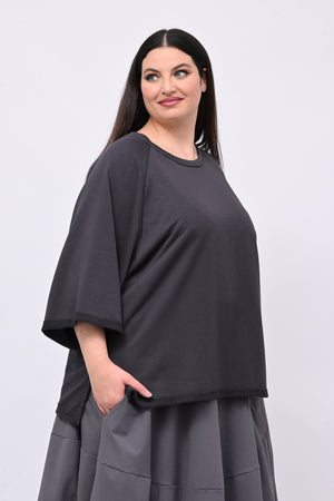 Felpa scatola manica larga - Grigio