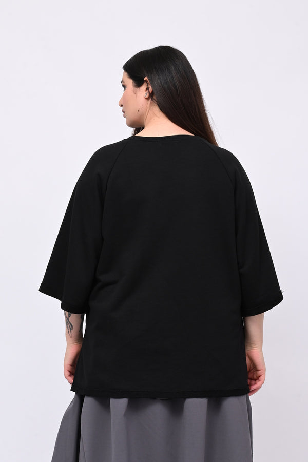 Felpa scatola manica larga - Nero