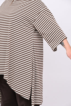 Maxi maglia coda righe - Moro