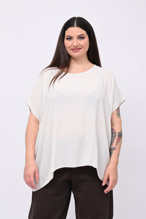 Blusa over viscosa - Gesso