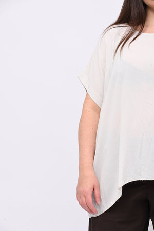 Blusa over viscosa - Gesso