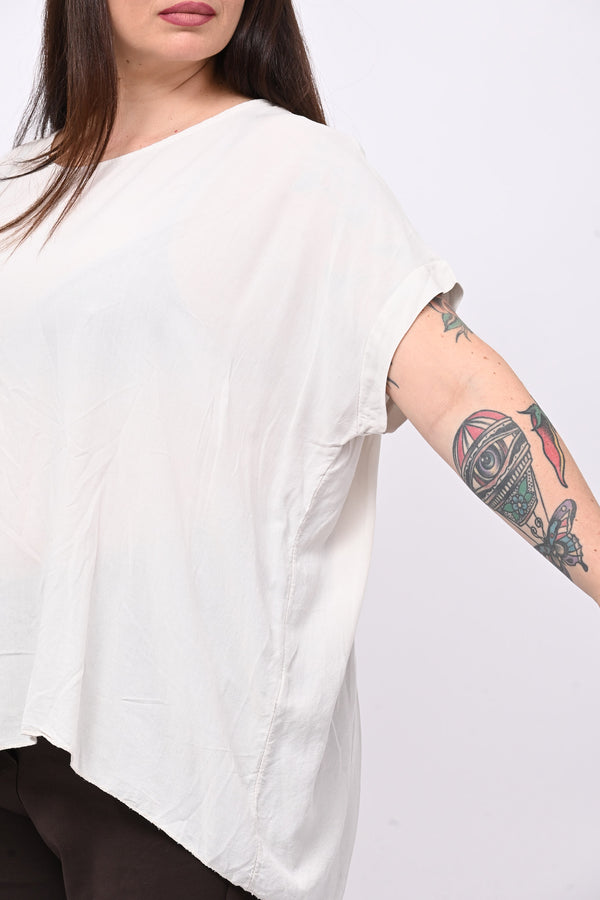 Blusa over viscosa - Gesso