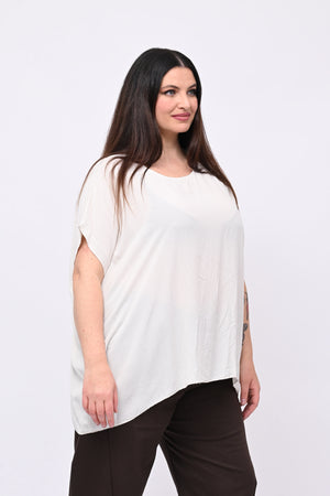 Blusa over viscosa - Gesso