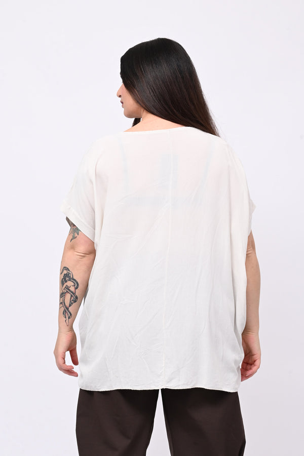 Blusa over viscosa - Gesso