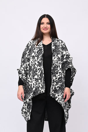 Cappotto over broccato - Nero