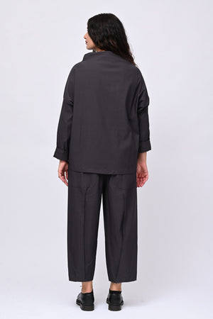 Pantalone bengalina pieghe - Piombo