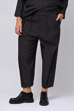Pantalone bengalina pieghe - Piombo