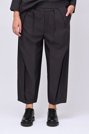 Pantalone bengalina pieghe - Piombo