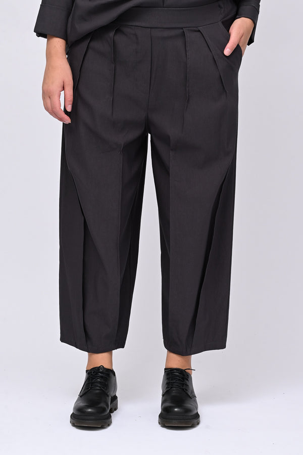 Pantalone bengalina pieghe - Piombo